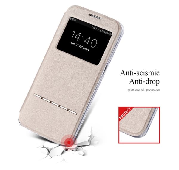 Samsung Galaxy J7 (Modell 2017) - Praktiskt Smartfodral Guld