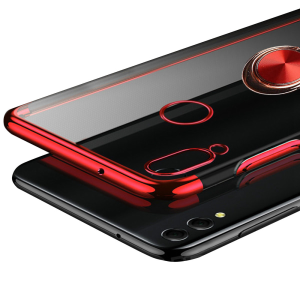 Elegant Floveme Silikone Case Ring Holder - Samsung Galaxy A40 Röd