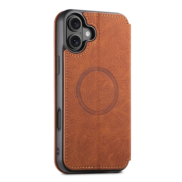 iPhone 16 - Exklusivt Plånboksfodral - Stil, Funktion & Skydd! Ljusbrun