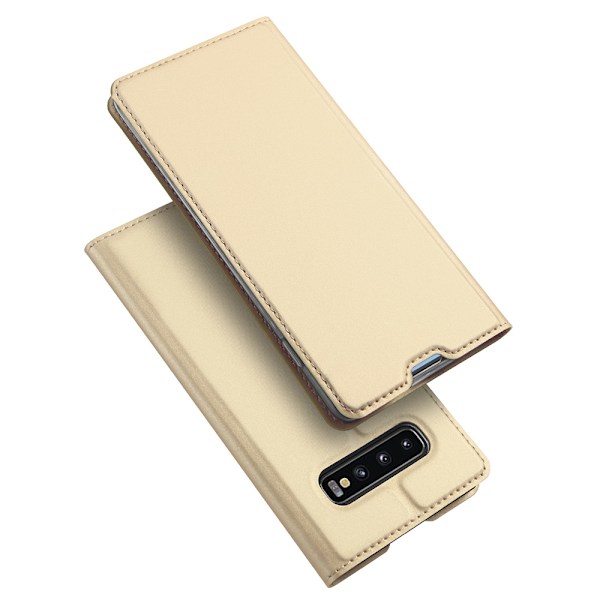 Elegant Fodral med Kortfack - Samsung Galaxy S10+ Guld