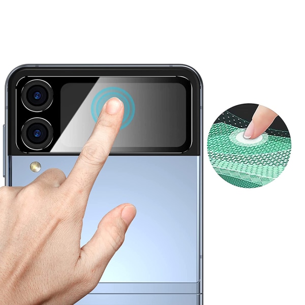 2-PACK Samsung Galaxy Z Flip 4 -kameran linssinsuojus (2.5D) HD Transparent
