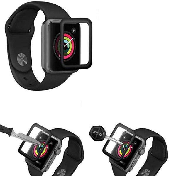 3D Full Cover Skærmbeskytter til Apple iWatch Series 4/5 Svart 40mm