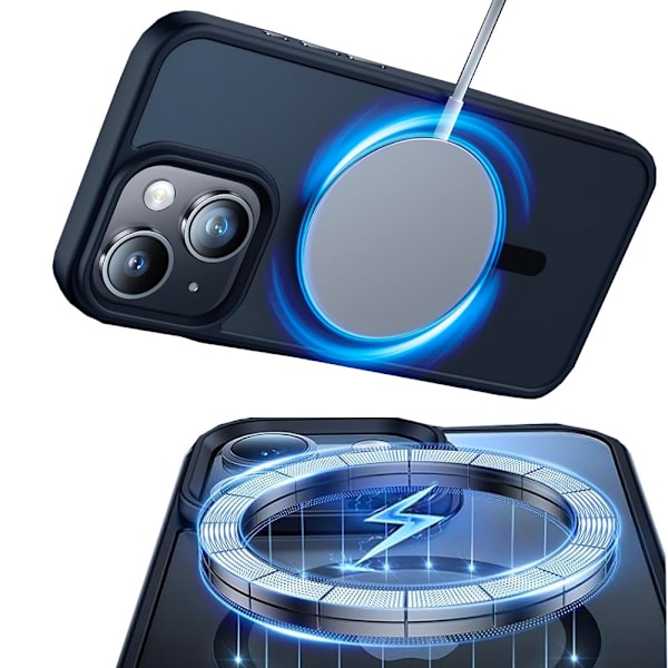 iPhone 15  - Starkt Magnetiskt Fodral Med Matt K�nsla Svart