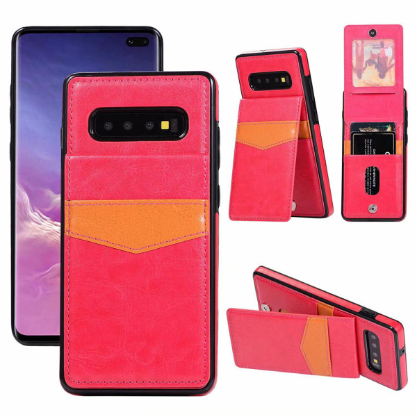 Samsung Galaxy S10 - Stilrent Praktiskt Skal Kortfack (LEMAN) Röd
