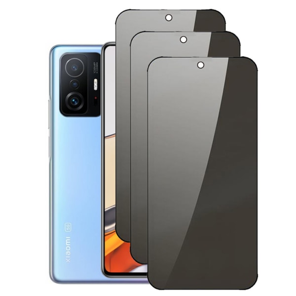 3-PACK Redmi Note 11 Pro 5G skærmbeskytter Anti-Spy HD 0,3 mm Svart