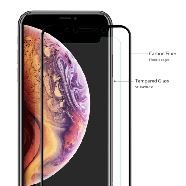 2-PACK Carbon Screen Protector fra HuTech til iPhone XR Svart