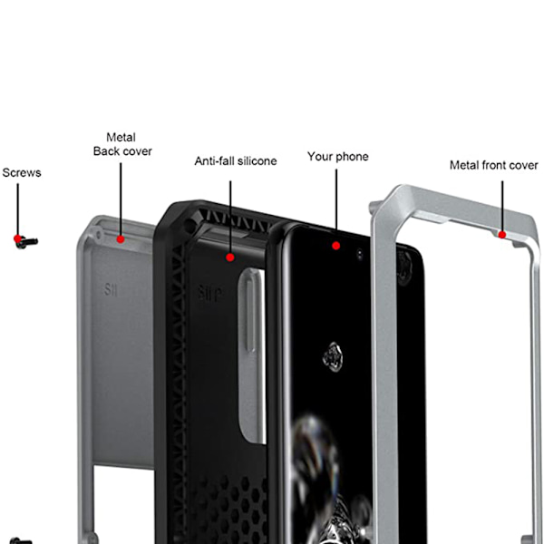Stötdämpande Aluminium Skal - Samsung Galaxy S20 Plus Svart