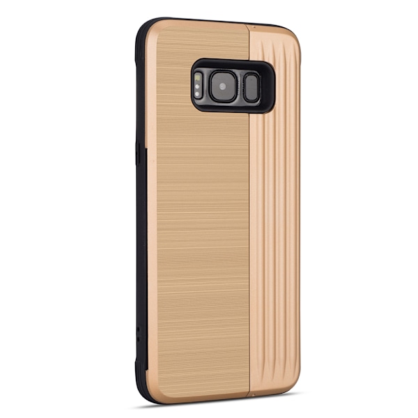 Samsung Galaxy S8 - Elegant Skal med Korthållare (LEMAN) Guld