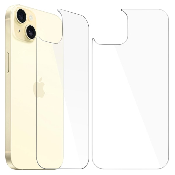 iPhone 15 - 3-pakning Bakside Skjermbeskyttere 0,3mm Transparent