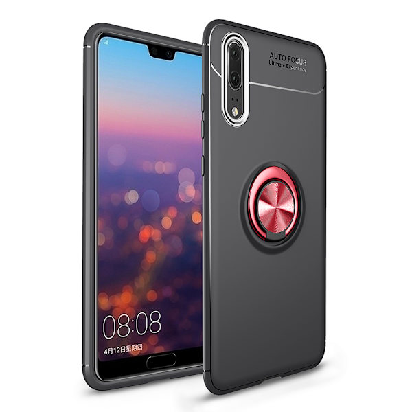 Auto Focus Skal med Ringh�llare - Huawei P20 Pro Svart/Blå