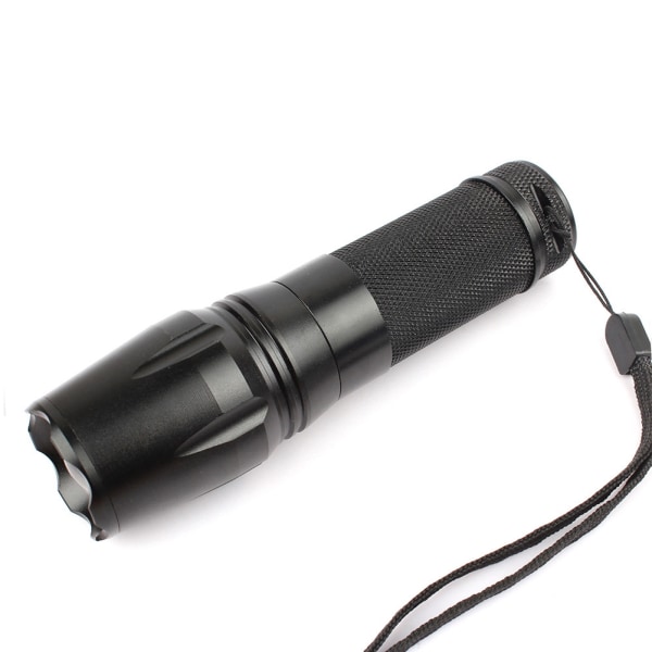 T6 Zoom LED Ficklampa Svart