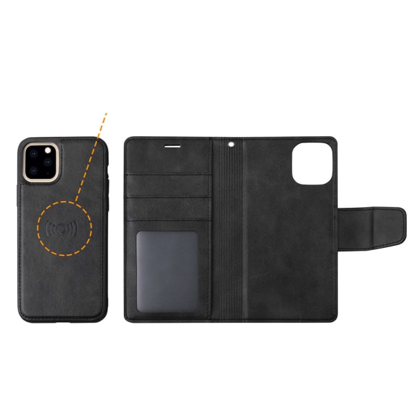 iPhone 11 Pro – ainutlaatuinen Hanman Wallet Case (2 in 1) Svart