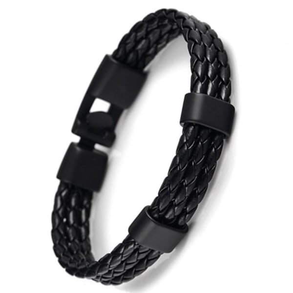 Flätat Armband i PU-Läder (Unisex) Brun