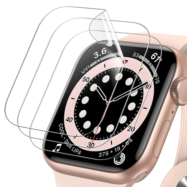 Apple Watch Series 7/8 41/45 mm skjermbeskytter PET (3-pakning) Transparent 41mm