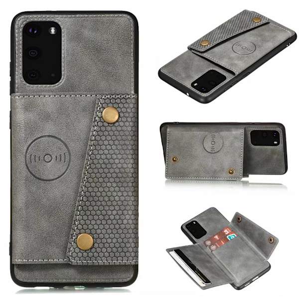Skal med Kortfack - Samsung Galaxy S20 Plus Ljusbrun