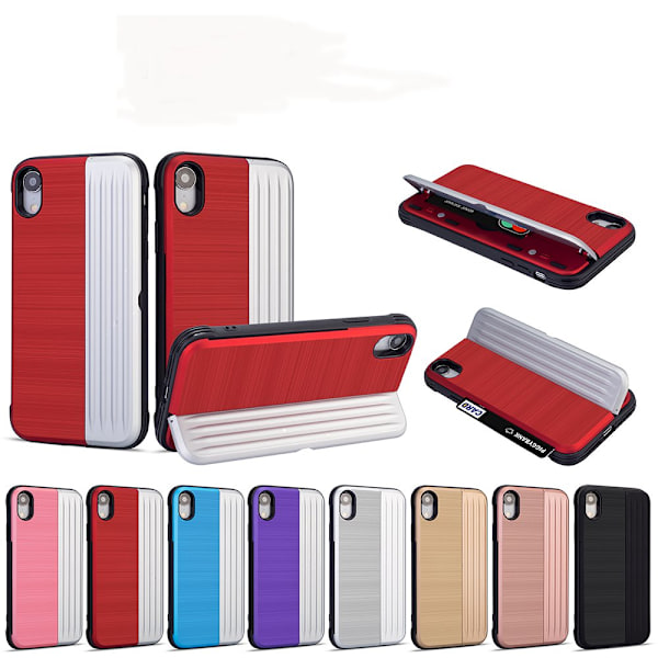 Elegant Skal med kortfack till iPhone XS Max Silver