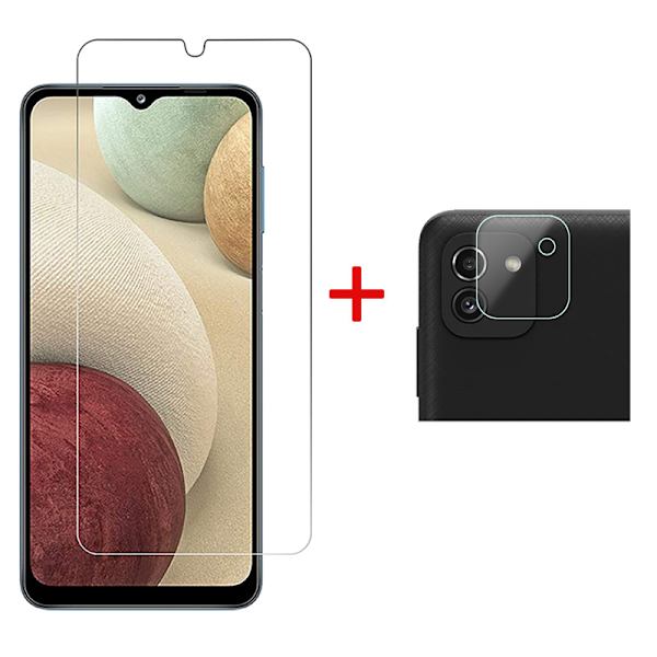 2-PACK Galaxy A03 4G Skärmskydd + Kameralinsskydd HD 0,3mm Transparent