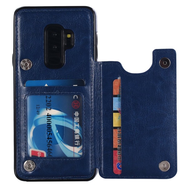 Läderskal med Plånbok/Kortfack till Samsung Galaxy S9+ Vit