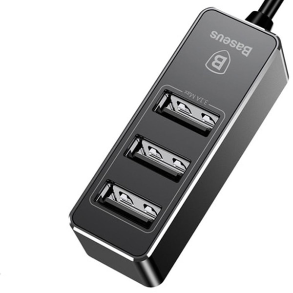 Baseus Tehokas käytännöllinen 3-USB-porttiautolaturi Svart