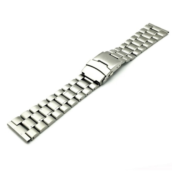 Genomtänkt Klockarmband i Rostfritt Stål Silver 22mm
