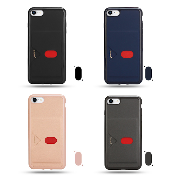 iPhone 7 - Stilrent Praktiskt Skal med Kortplats (HANMAN) Roséguld