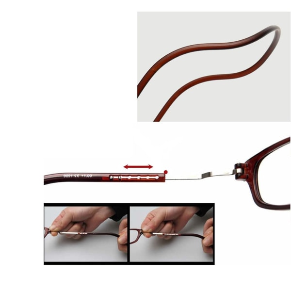 Älykkäät lukulasit magneetilla Brun +4