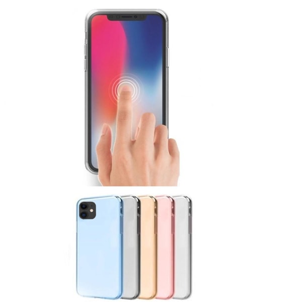 iPhone 12 Mini - St�td�mpande Stilrent Dubbelsidigt Silikonskal Rosa