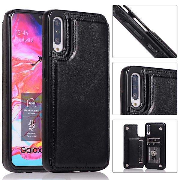 Stilrent Smart Skal med Kortfack - Samsung Galaxy A50 Svart