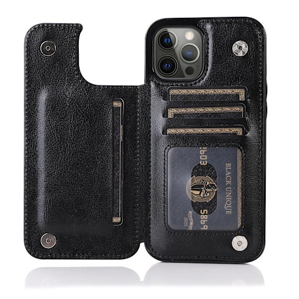 Elegant Skyddande läderfodral för iPhone 15 Pro Max Marinblå