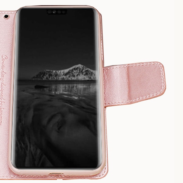 Exklusivt Plånboksfodral i Pu-Läder - Samsung Galaxy S10e Roséguld