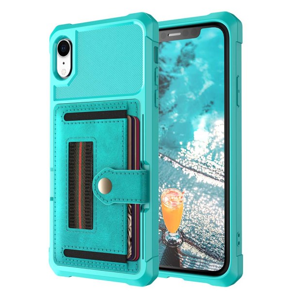 Elegant Skal med Kortfack - iPhone XR Blå