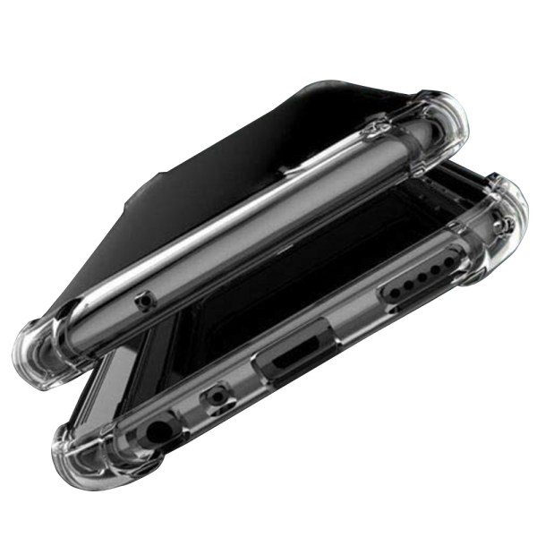 Samsung Galaxy A70 - Stødabsorberende silikonecover med kortholder Transparent/Genomskinlig