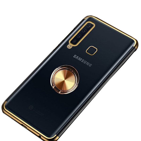 Samsung Galaxy A9 2018 - Skyddande Skal med Ringhållare Guld