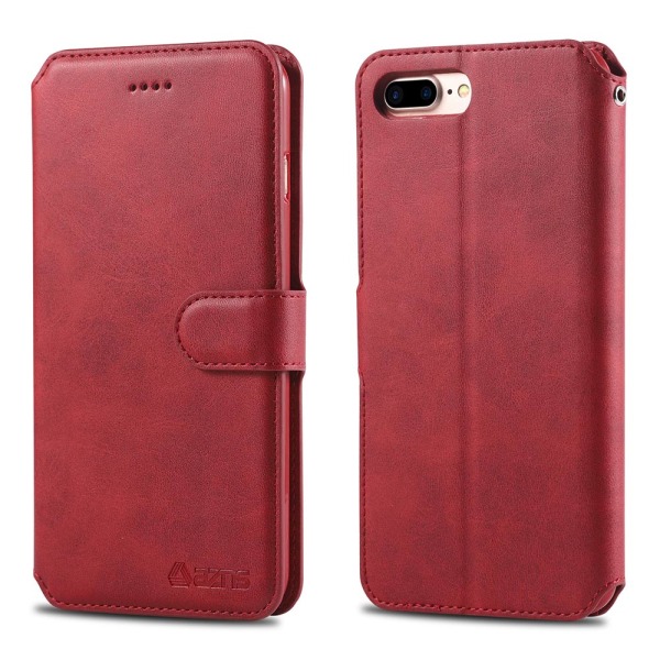 Käytännöllinen lompakkokotelo - iPhone 7 Plus Röd