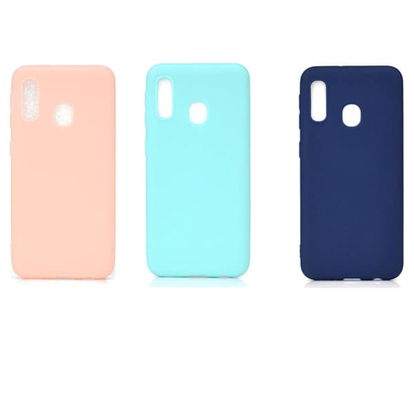 Slittåligt Mattbehandlat Silikonskal - Samsung Galaxy A20E Mörkblå