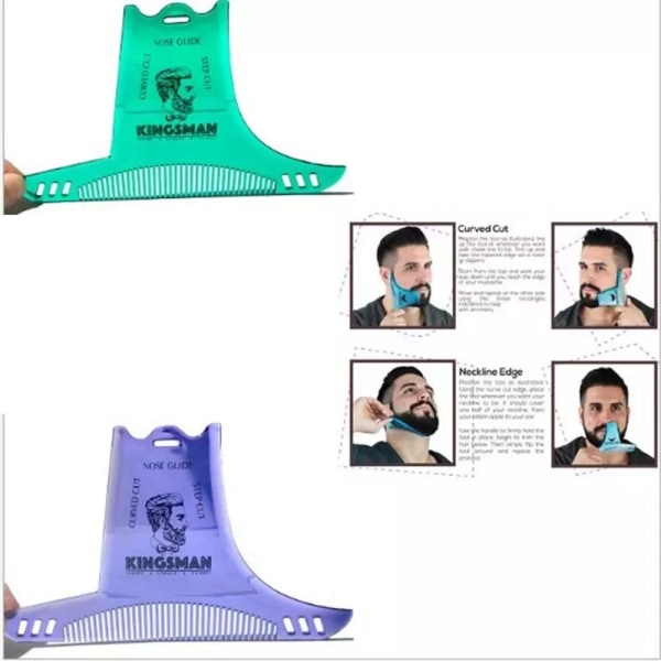Praktisk holdbar skægkam/skægstylingværktøj Grön
