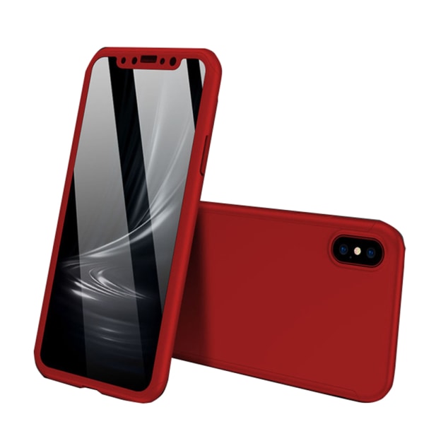 iPhone X/XS - Genomtänkt Dubbelskal Röd Röd