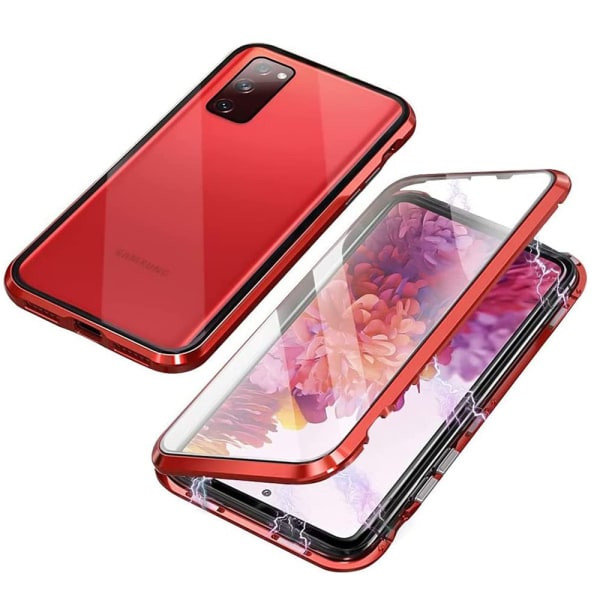 Samsung Galaxy A33 5G - Skyddande Dubbelt Magnetiskt Skal Röd