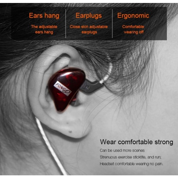 FONGE MXJ In-ear Hörlurar med Mic In-lineControl (Earphone) Röd