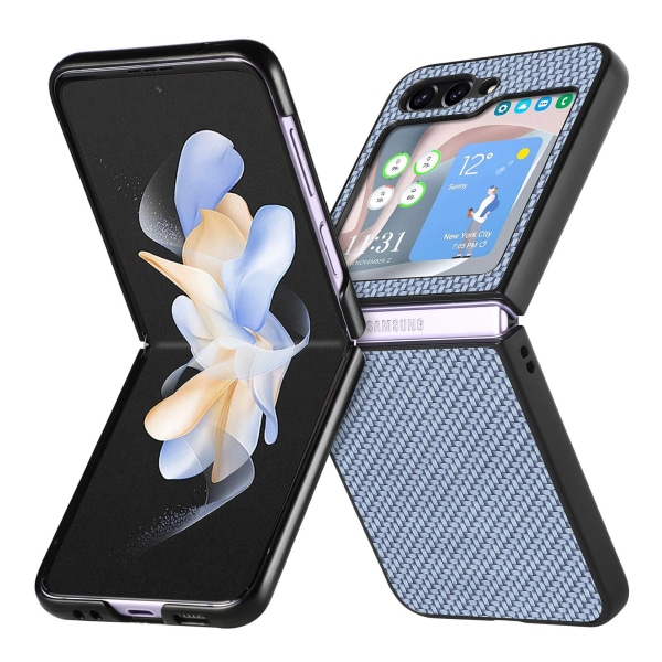 Etui i fibermønster til Samsung Galaxy Z Flip 5 Marine blue