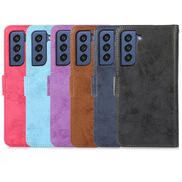 Samsung Galaxy S21 FE - Stilfuldt og praktisk LEMAN Wallet etui Svart