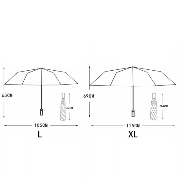 Automatiskt Stort Vindt�ligt Paraply Vinröd Large