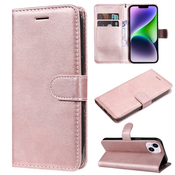 iPhone 14 Plus - Professionellt Stilsäkert Plånboksfodral FLOVEME Svart