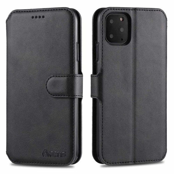 iPhone 11 Pro - Beskyttende Azns Wallet Case Svart Svart