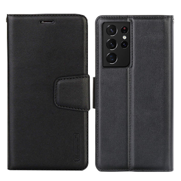 Samsung Galaxy S21 Ultra - Praktisk HANMAN Wallet etui Svart