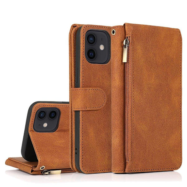 iPhone 12 - Professionellt Robust Floveme Plånboksfodral Roséguld