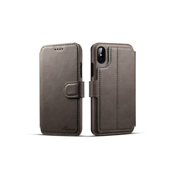 Stilrent Fodral med Plånbok - iPhone X/XS (PU-Läder) Röd