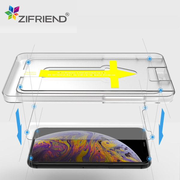 iPhone X/XS - ZiFriend krystalklart skærmbeskytter hærdet glas Genomskinlig
