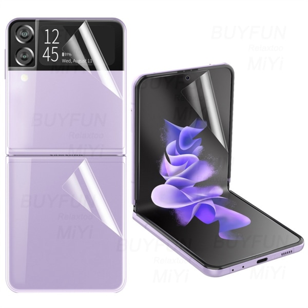 2-PACK Samsung Galaxy Z Flip 3 -Skärmskydd Hydrogel (Fram & bak) Transparent