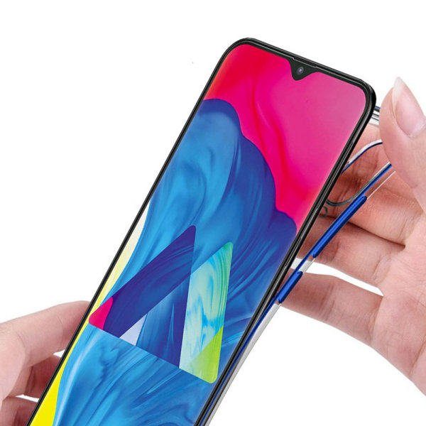 Samsung Galaxy A20E - Suojaava silikonikuori sormustelineellä Röd